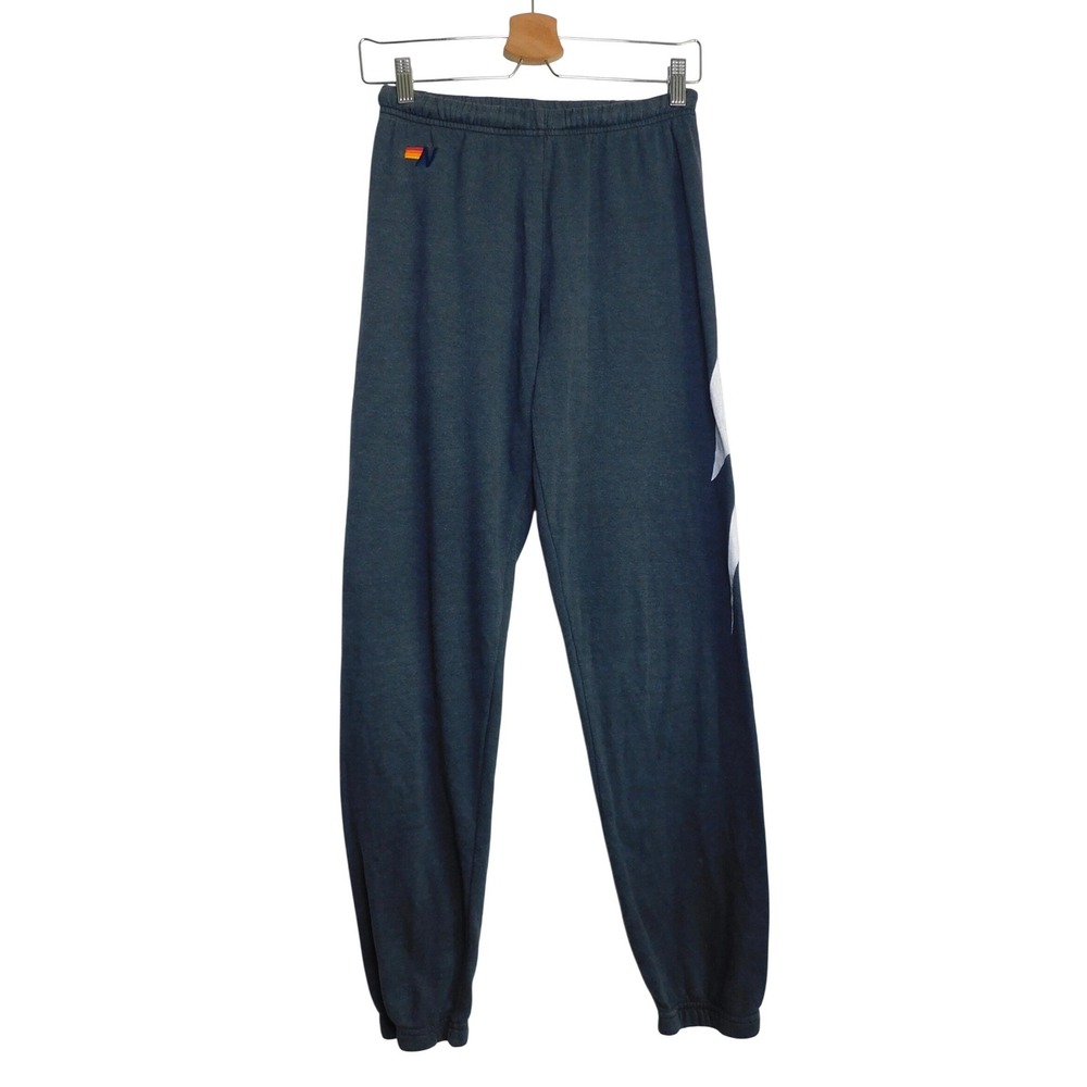 Aviator Nation Bolt Sweatpants Women S Gray Lightning Bolt Rainbow Logo Joggers